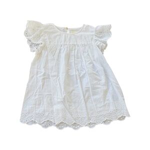 Creamie Girls Ruffle Sleeve White Lace Blouse